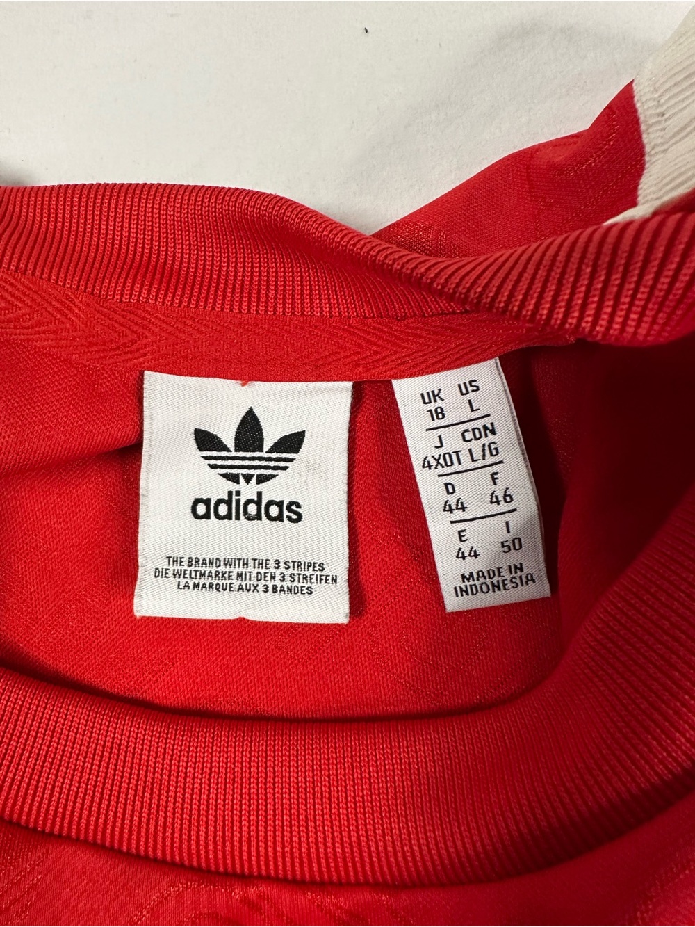 Adidas Red Jacquard Short Sleeve Bodysuit Size Large - Picture 2 of 15